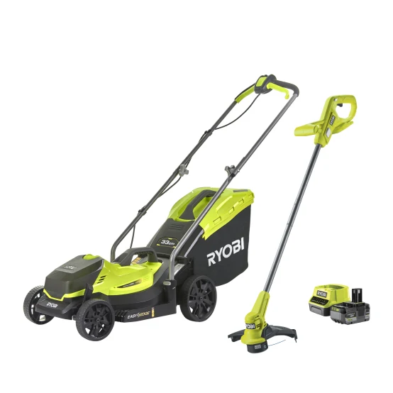 Pack Tondeuse + Coupe-Bordure RYOBI – Inclus Batterie et Chargeur