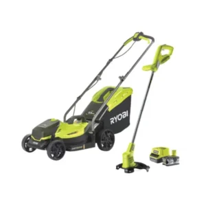 Pack Tondeuse et Coupe-Bordure Sans Fil RYOBI – 18V, Batterie et Chargeur Inclus