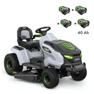 Pack Tracteur Tondeuse Autoportée EGO TR4201E – Éjection Latérale, Mulching, 4 Batteries 10Ah + Chargeur Rapide