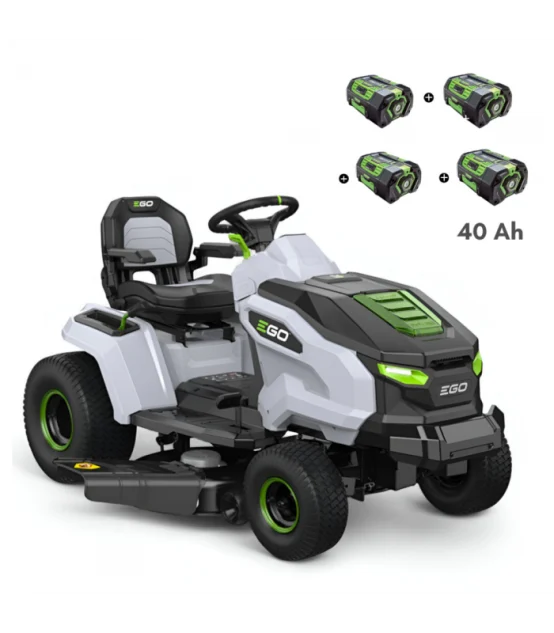 Pack Tracteur Tondeuse Autoportée EGO TR4201E – Éjection Latérale, Mulching, 4 Batteries 10Ah + Chargeur Rapide
