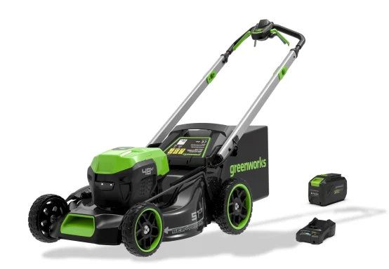 Tondeuse à Gazon à Batterie GREENWORK – 48V, Coupe 51 cm, 1 Batterie 5Ah + Chargeur Inclus