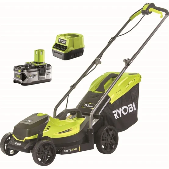 Tondeuse à Batterie Poussée RYOBI RLM18X33B40 – 18V ONE+, Coupe 33 cm