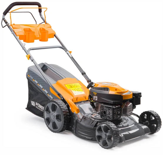 Tondeuse à Gazon Thermique à Essence POWERMAT – 6 CV, Jusqu’à 6 km de Parcours