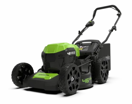 Tondeuse à Batterie Tractée GREENWORKS GD48LM46SP – 48V, Coupe 46 cm, Modèle Machine Nue